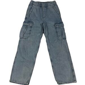 H&M Blue Cargo Pants Light Wash Loose Fit Drawstring Women's XS Streetwear Y2K